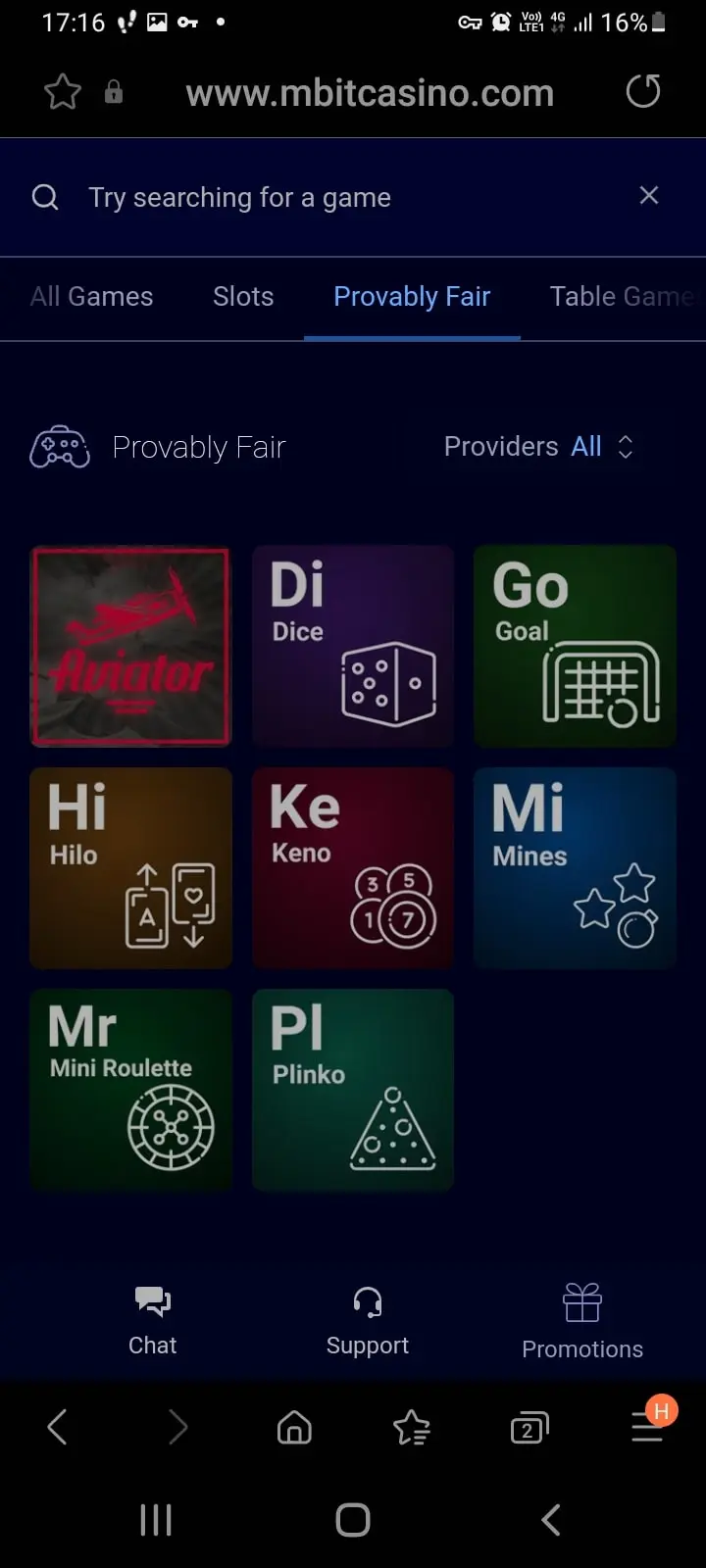 mBit casino app screenshot 6